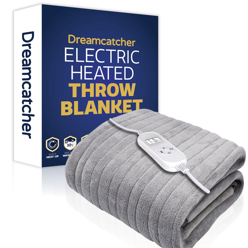 Dreamcatcher Dreamcatcher XL Electric Blanket | Silver Heated Fleece Over Throw