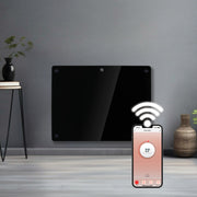 Futura Futura 1000W Black Glass Electric Panel Heater WiFi Wall Mounted