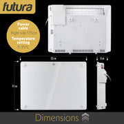 Futura Futura 1000W White Glass Electric Panel Heater WiFi Wall Mounted