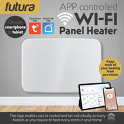Futura Futura 1000W White WiFi Smart Curved Panel Heater Wall Mounted