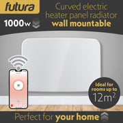 Futura Futura 1000W White WiFi Smart Curved Panel Heater Wall Mounted