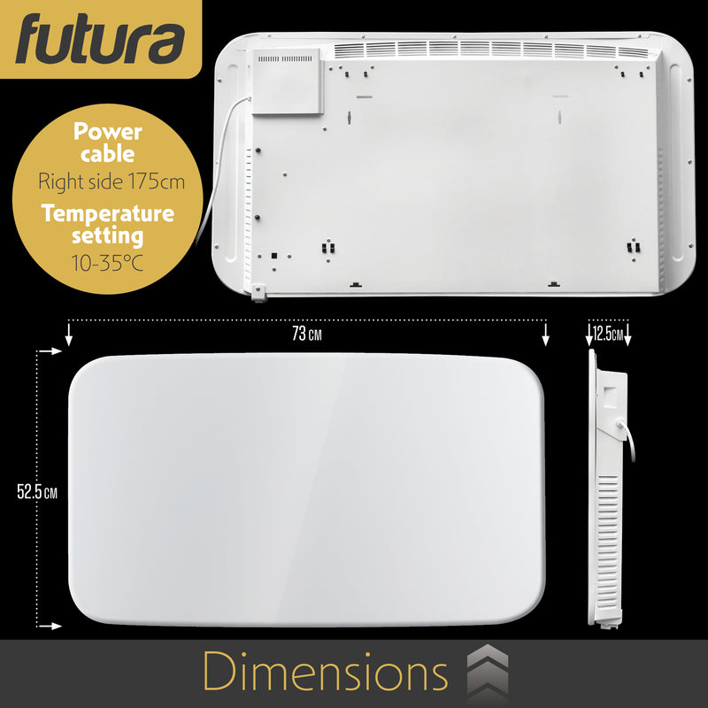 Futura Futura 1000W White WiFi Smart Curved Panel Heater Wall Mounted