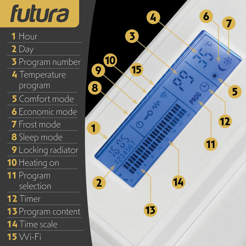 Futura Futura 1000W White WiFi Smart Curved Panel Heater Wall Mounted