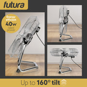 Futura Futura 14” Metal Floor Fan | High Velocity Industrial Fan