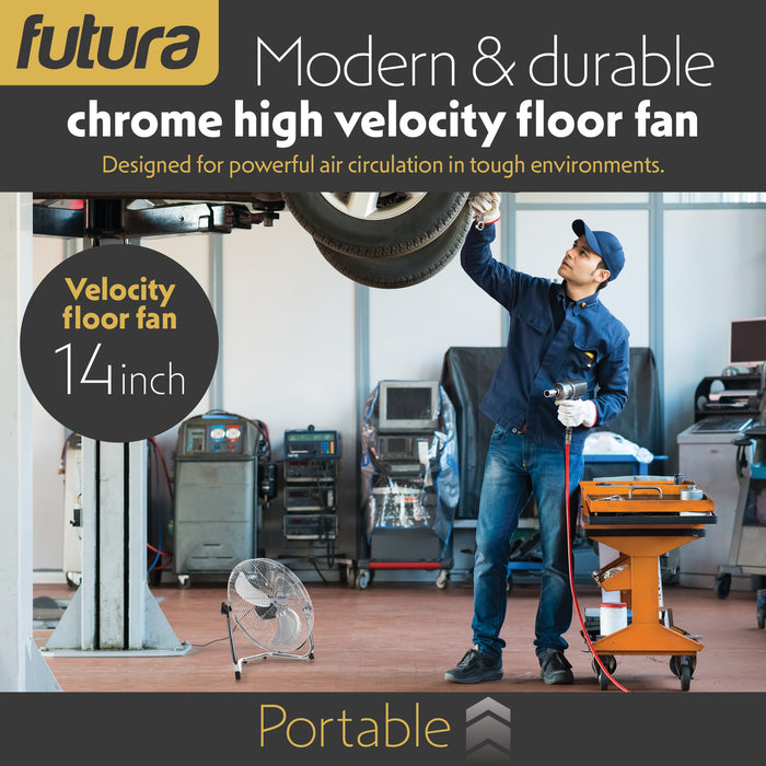 Futura Futura 14” Metal Floor Fan | High Velocity Industrial Fan