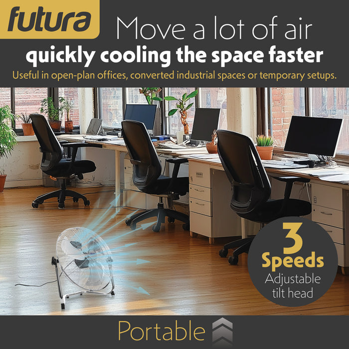 Futura Futura 14” Metal Floor Fan | High Velocity Industrial Fan