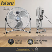 Futura Futura 16” Metal Floor Fan | High Velocity Industrial Fan