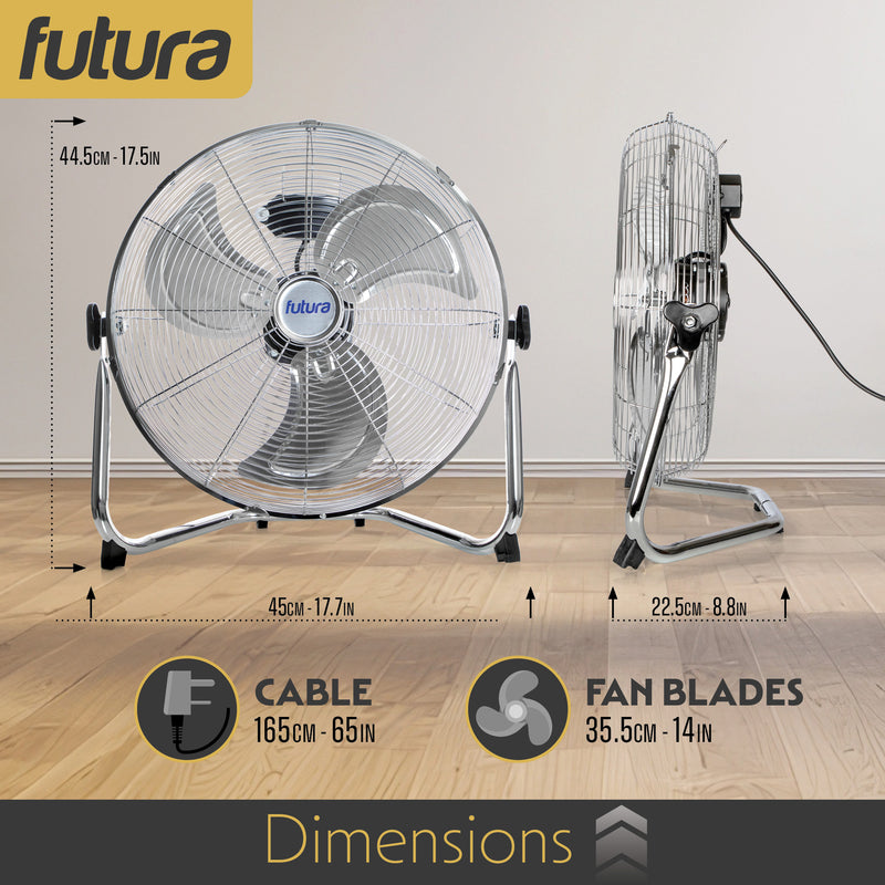 Futura Futura 16” Metal Floor Fan | High Velocity Industrial Fan