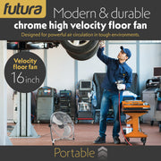 Futura Futura 16” Metal Floor Fan | High Velocity Industrial Fan