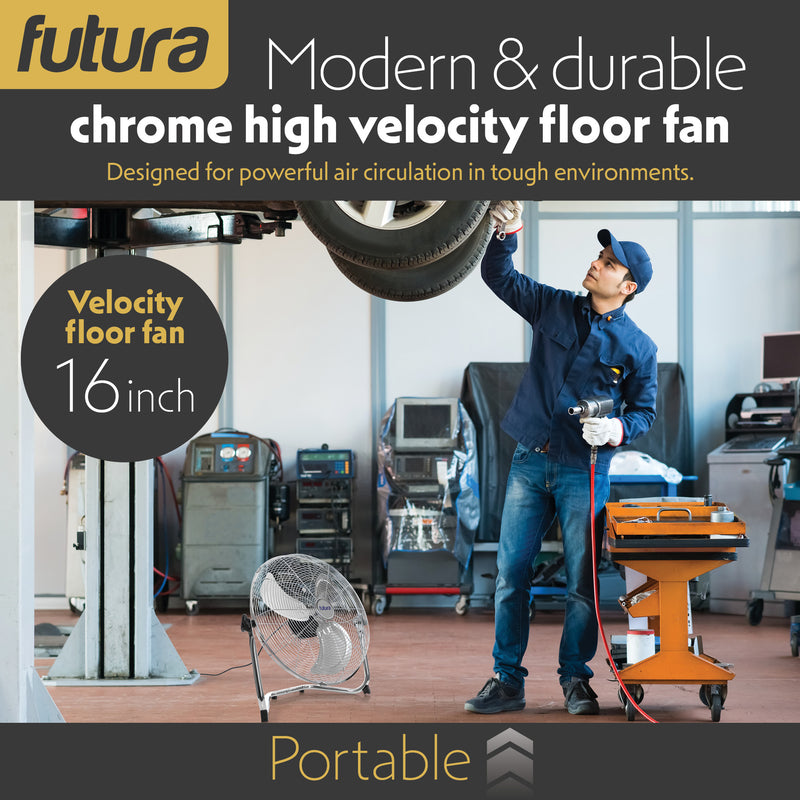 Futura Futura 16” Metal Floor Fan | High Velocity Industrial Fan