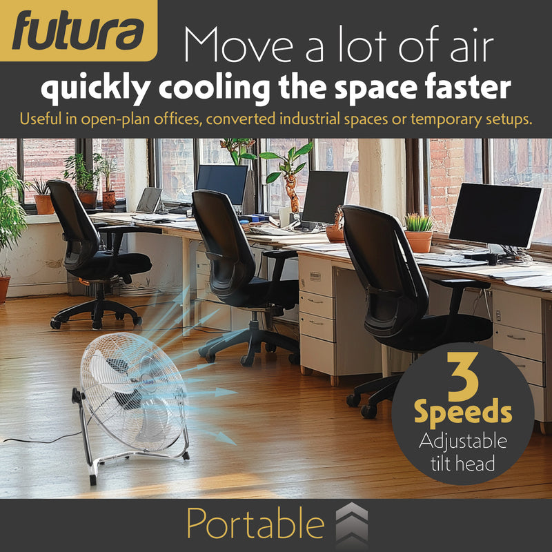 Futura Futura 16” Metal Floor Fan | High Velocity Industrial Fan