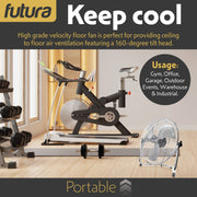 Futura Futura 16” Metal Floor Fan | High Velocity Industrial Fan