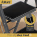 Futura Futura 2 Step Ladder Grey | Folding Step Stool Heavy Duty 150Kg Capacity