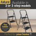 Futura Futura 2 Step Ladder Grey | Folding Step Stool Heavy Duty 150Kg Capacity