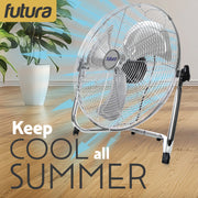 Futura Futura 20” Metal Floor Fan | Large High Velocity Industrial Fan