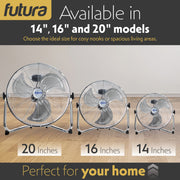 Futura Futura 20” Metal Floor Fan | Large High Velocity Industrial Fan