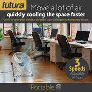 Futura Futura 20” Metal Floor Fan | Large High Velocity Industrial Fan