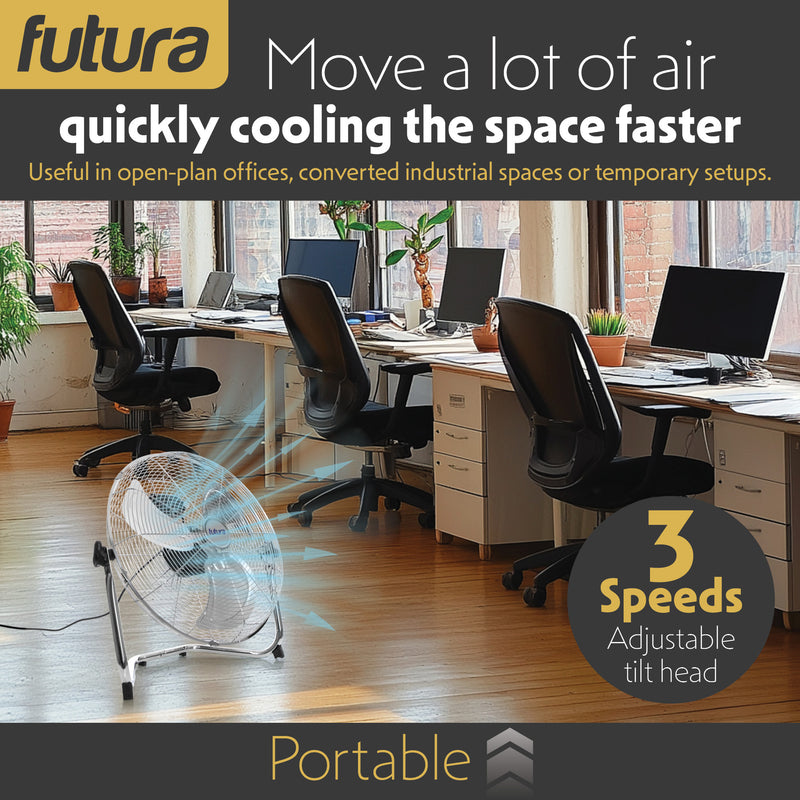 Futura Futura 20” Metal Floor Fan | Large High Velocity Industrial Fan