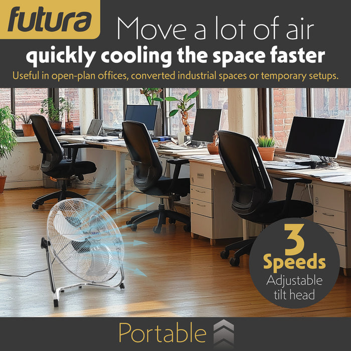 Futura Futura 20” Metal Floor Fan | Large High Velocity Industrial Fan