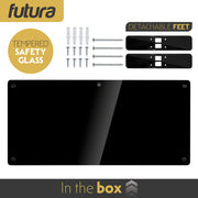 Futura Futura 2000W Black Glass Electric Panel Heater WiFi Wall Mounted