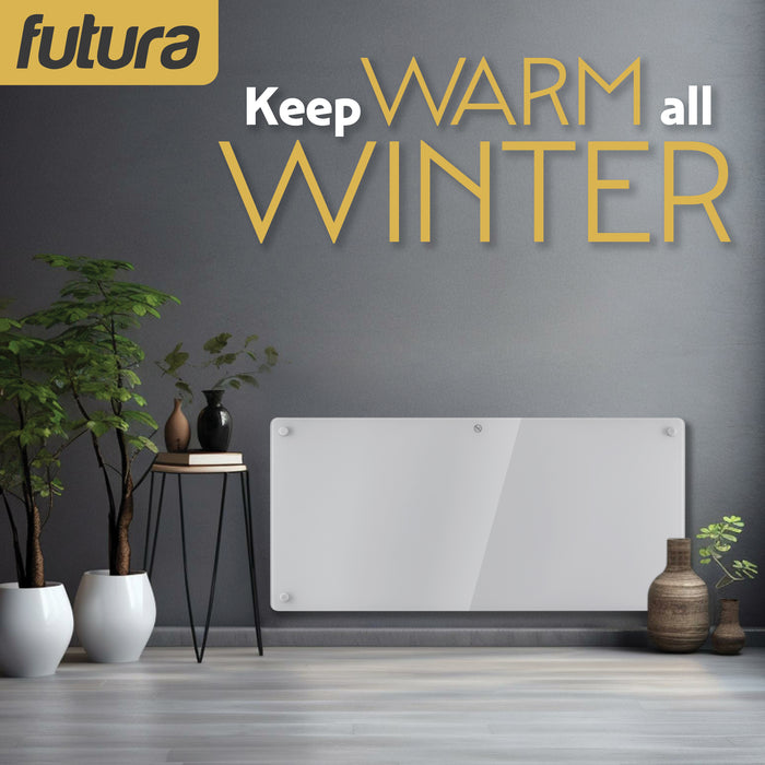 Futura Futura 2000W White Glass Electric Panel Heater WiFi Wall Mounted