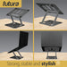 Futura Futura Adjustable Laptop Computer Stand | Foldable Notebook Riser - Grey
