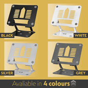 Futura Futura Adjustable Laptop Computer Stand | Foldable Notebook Riser - Silver
