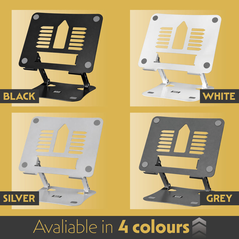 Futura Futura Adjustable Laptop Computer Stand | Foldable Notebook Riser - Silver
