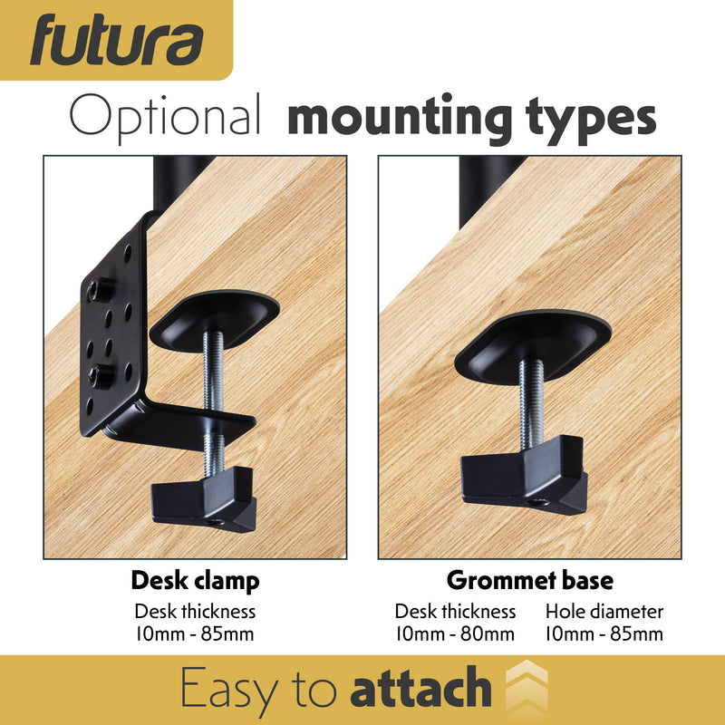 Futura Futura Dual Monitor Stand 13–27” | Adjustable Computer 2 Desk Screens