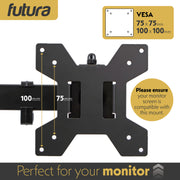 Futura Futura Dual Monitor Stand 13–27” | Adjustable Computer 2 Desk Screens
