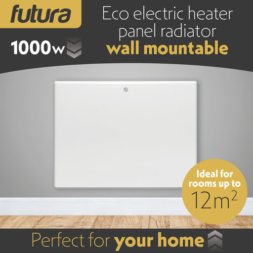 Futura Direct Futura Eco 1000W Electric Panel Heater Bathroom Safe Setback Timer Lot 20