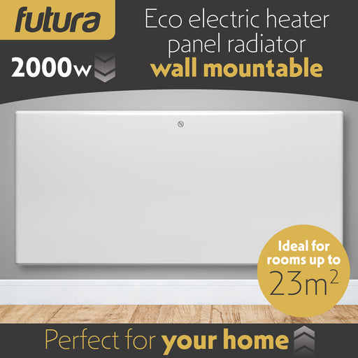Futura Direct Futura Eco 2000W Electric Panel Heater Bathroom Safe Setback Timer Lot 20