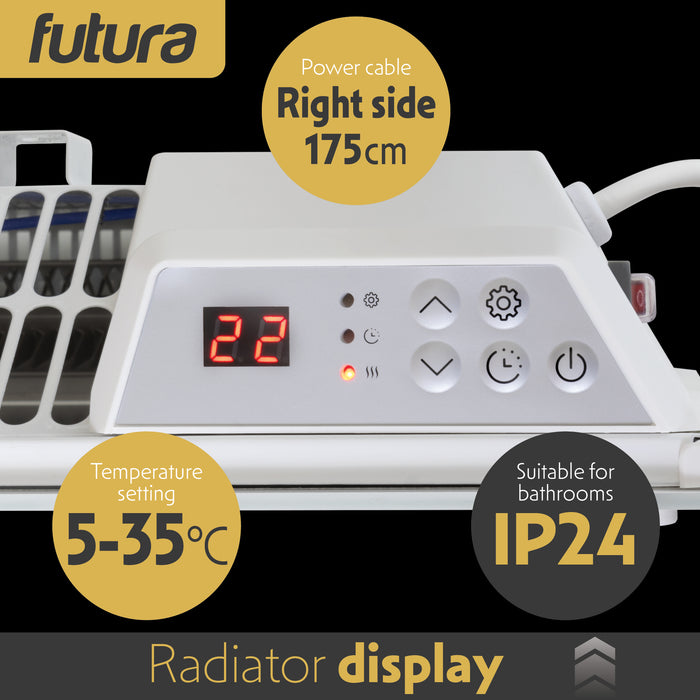 Futura Direct Futura Electric Glass Panel Heater 1000W White