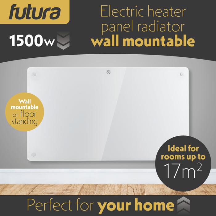 Futura Direct Futura Electric Glass Panel Heater 1500W White