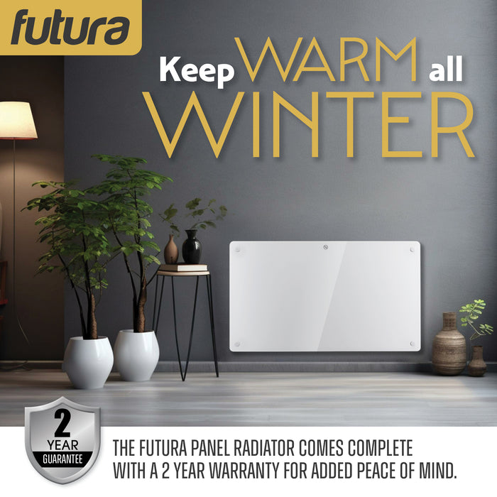 Futura Direct Futura Electric Glass Panel Heater 1500W White