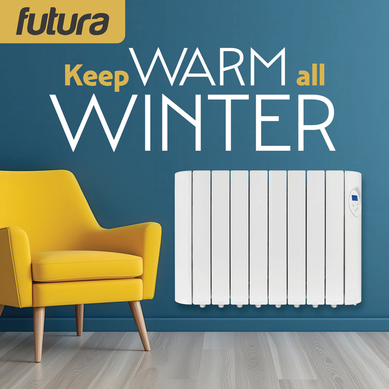 Futura Futura Electric Oil Radiator Heater | 1500W Wall Mounted Space Heater