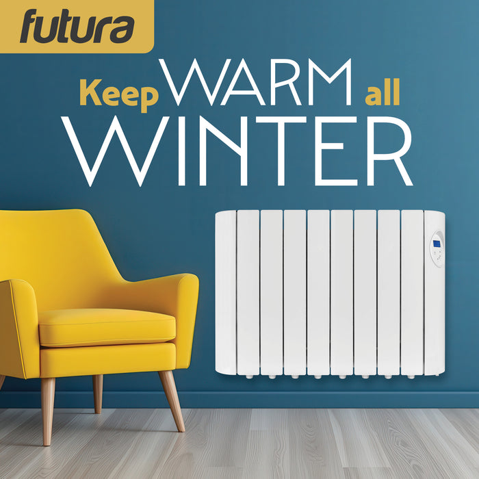 Futura Futura Electric Oil Radiator Heater | 1500W Wall Mounted Space Heater