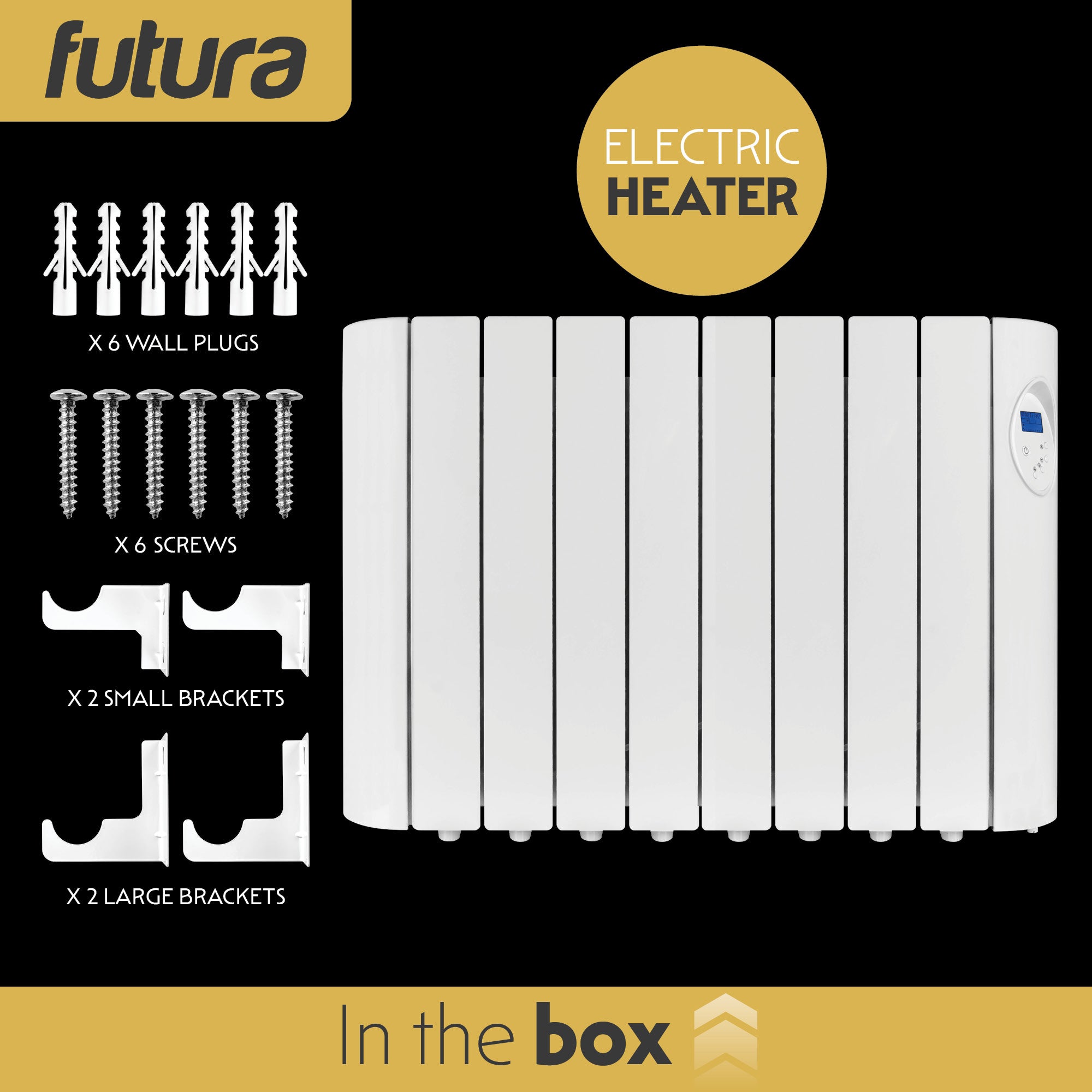Futura Electric Oil Radiator Heater | 1500W Wall Mounted Space Heater ...