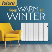 Futura Futura Electric Oil Radiator Heater | 1800W Wall Mounted Space Heater