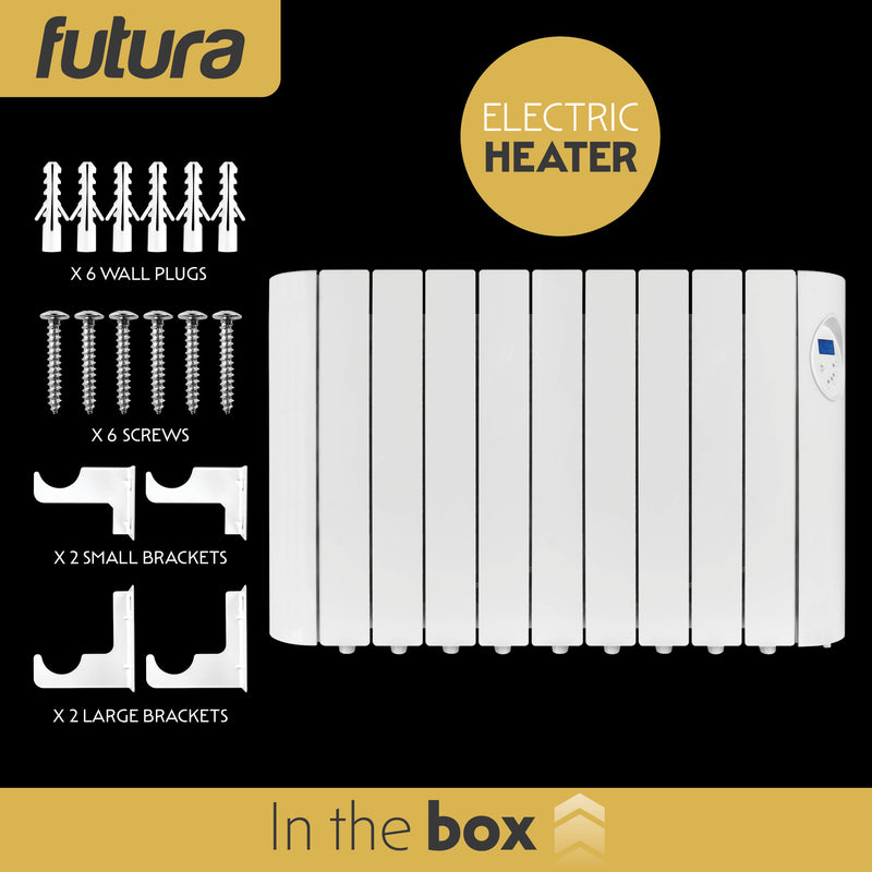 Futura Futura Electric Oil Radiator Heater | 1800W Wall Mounted Space Heater