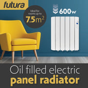 Futura Futura Electric Oil Radiator Heater | 600W Wall Mounted Space Heater
