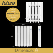 Futura Futura Electric Oil Radiator Heater | 600W Wall Mounted Space Heater