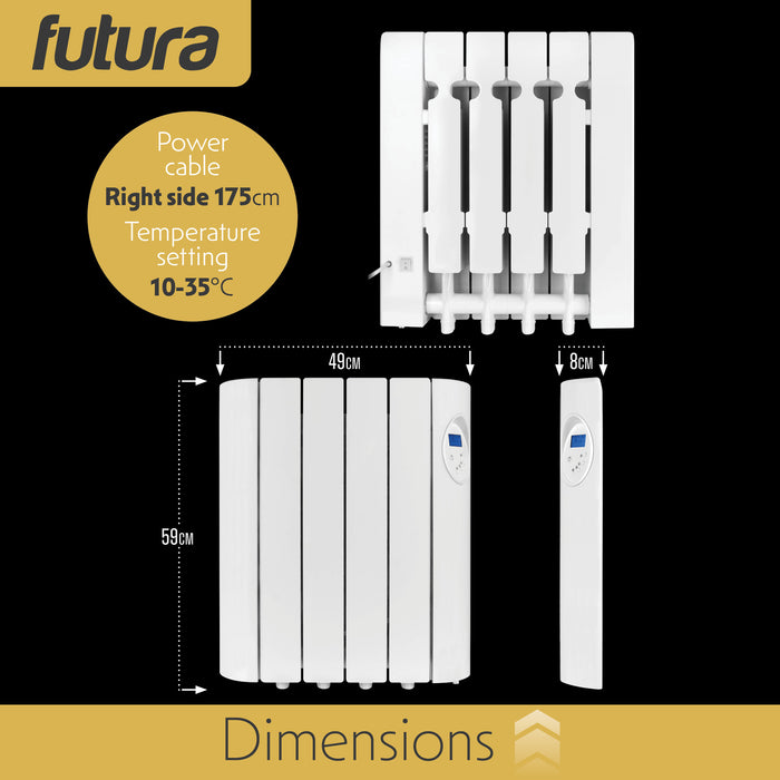 Futura Futura Electric Oil Radiator Heater | 600W Wall Mounted Space Heater