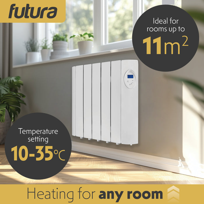 Futura Futura Electric Oil Radiator Heater | 900W Wall Mounted Space Heater