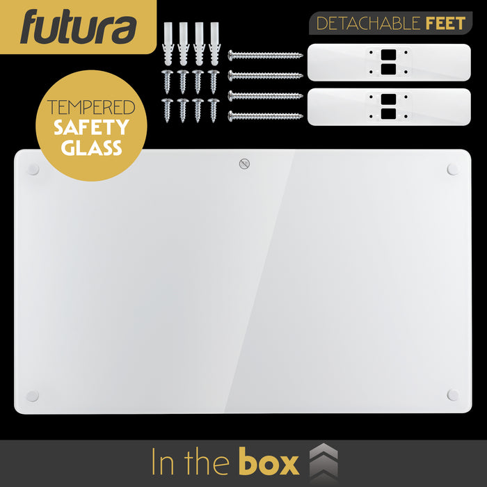 Futura Futura Electric Wall Panel Heater 1500W | Bathroom Safe White Glass