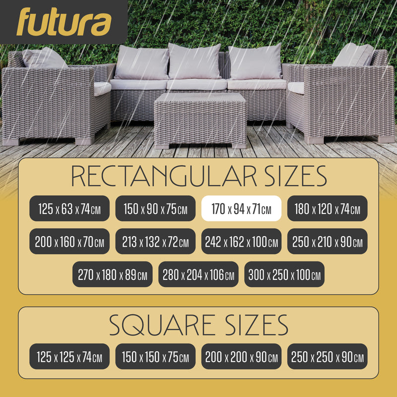 Futura Futura Garden Furniture Cover Outdoors | Waterproof Rectangular 170cm