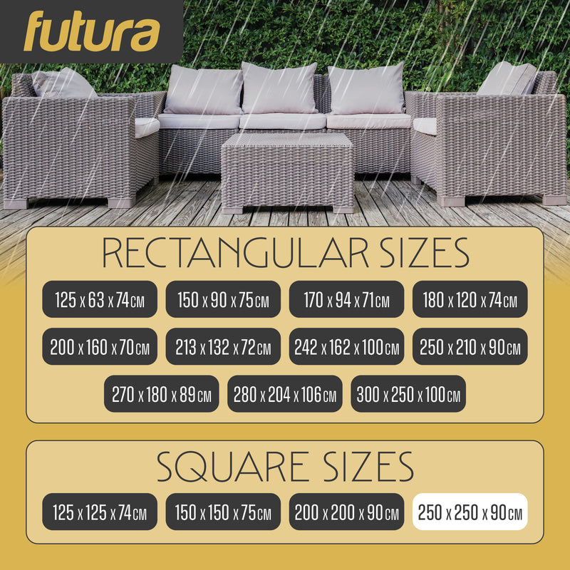 Futura Futura Garden Furniture Cover Outdoors | Waterproof Square 250cm Cover