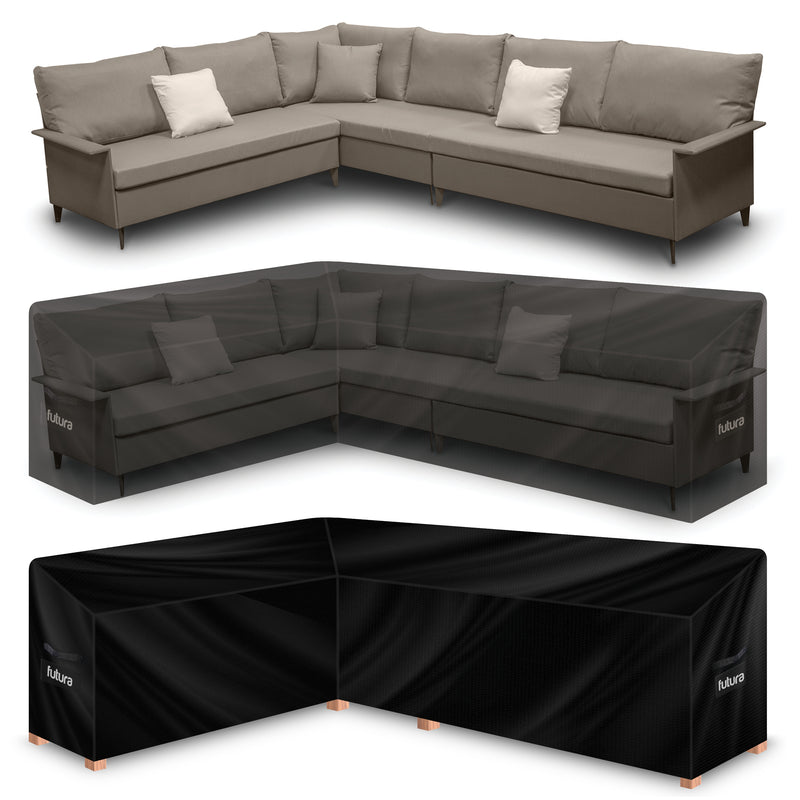 Futura Direct Futura Garden Furniture Cover Weatherproof 222 x 286 x 87 x 80cm V Shaped Heavy Duty Rip Resistant Oxford Fabric