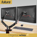 Futura Futura Gas Dual Monitor Stand | 13–32” Computer Desk Screens Monitor Arm
