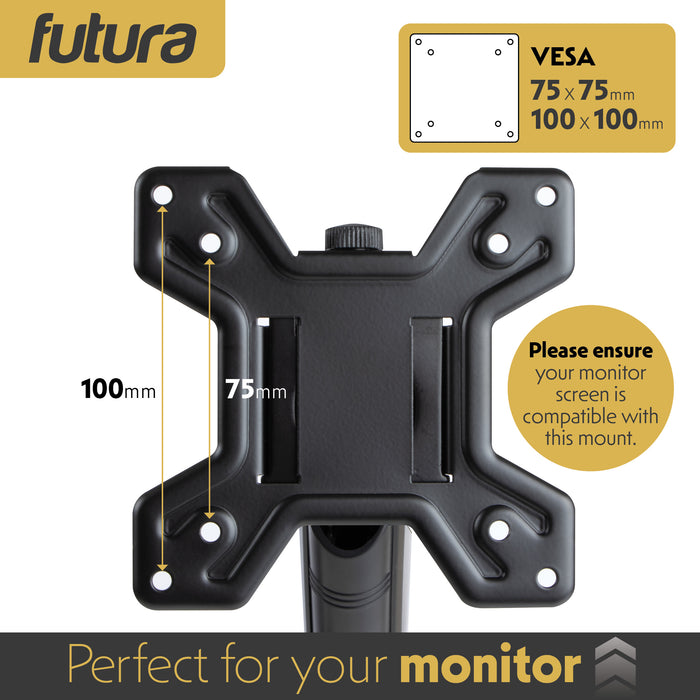 Futura Futura Gas Dual Monitor Stand | 13–32” Computer Desk Screens Monitor Arm